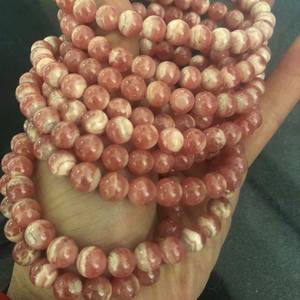 Cuentas de rodocrosita roja natural, cuentas redondas sueltas para hacer joyas, pulseras, collares, manualidades. - Product Image 1