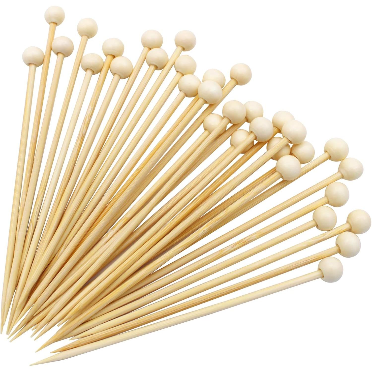 Wooden Ball themed picks 4.7 inches 200pcs Color