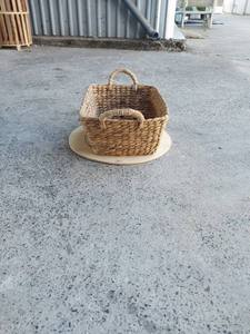 Premium Handcrafted Eco-Friendly Sustainable Modern <b>Rectangular</b> <b>Storage</b> <b>Basket</b> 100% Natural Water Hyacinth Twisted Handles Made - Product Image 4