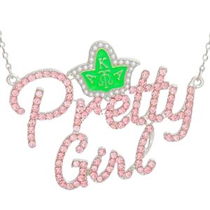 <b>Pink</b> Pretty Girl Pendant <b>Necklace</b> Women Fashion Jewelry Crystal Charm Chain <b>Necklace</b> Elegant Accessory Gift for Party - Product Image 6