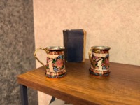 Mug en cuivre artisanal avec poignée, design floral traditionnel, vaisselle pour occasions spéciales et cadeaux, fabriqué en Inde