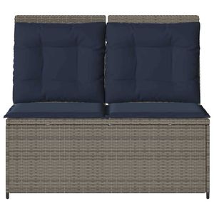 Banco de Jardín de Poliratán Gris, Elegante Banco de Patio para Exteriores - Product Image 4