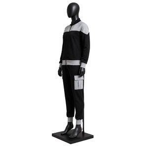 Ensemble de survêtement noir et gris pour femme, veste zippée et pantalon cargo, tenue de sport décontractée, vêtements de sport personnalisés en gros - Product Image 3
