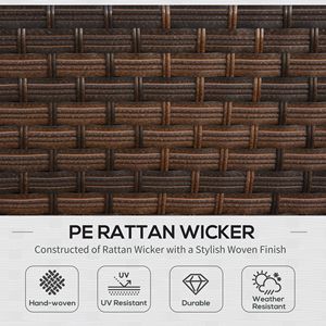 Set di Mobili da Esterno in Rattan PE a 5 Pezzi, Beige, con 2 Poltrone, 2 Pouf e Tavolino da Caffè per Conversazione - Product Image 4