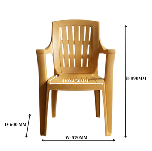 Modern Injection Moulded Plastic <b>Dining</b> Chair Slatted Back <b>Armchair</b> Acrylic Lined Foam Filled Non-Foldable Home Furniture <b>Dining</b> - Product Image 3