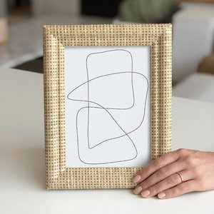 Handmade Cane <b>Picture</b> <b>Frame</b> Natural Rattan <b>Wooden</b> Premium Photo <b>Frame</b> For Home and living Room Decorative Home Accessory - Product Image 3
