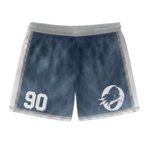 Men Gray White Sublimation Lacrosse Uniform <b>Set</b> Polyester Lightweight Athletic Team Jersey Shorts Training Sports Clothing - Product Image 4