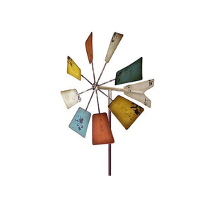Sculpture décorative de moulin à vent en fer, style rustique agricole, pour une décoration de jardin haut de gamme - Product Image 3