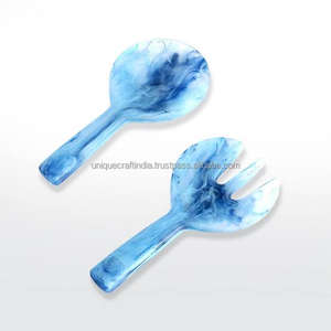 Utensilios de cocina UCI personalizados, juego de servidor de ensalada Allure con patrón de remolino de resina, vajilla para fiesta de boda, cucharas para servir al por mayor - Product Image 3