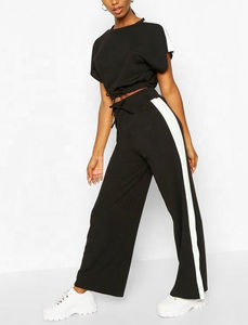 ชุดลำลองผู้หญิงสีคาเมล ชุดเสื้อยืดแขนสั้น+กางเกงขายาว ชุดลำลอง 2 ชิ้น - Product Image 5