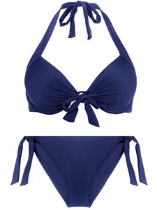 Ensemble bikini deux pièces sexy pour femme, séchage rapide, avec armatures, décolleté plongeant en V, couleur unie, coussinets amovibles, respirant, pour la plage - Product Image 2