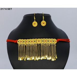 Gold Plated Brass Islamic Religious Jewelry Set for Women-Classic Stylish Design Engagement <b>Wedding</b> Eid Imitation Jewelry Sets - Product Image 2