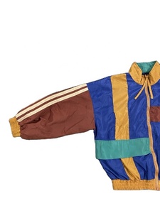 Chaqueta Cortavientos Vintage para Hombre con Bloques de Color, Cierre Completo, Impermeable, de Nylon con Parches, Logotipo Personalizado, Tallas Grandes, Tipo Anorak - Product Image 3