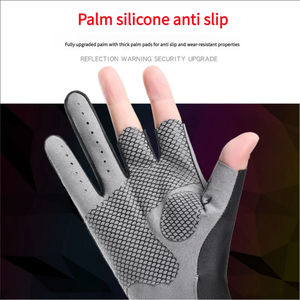 ถุงมือปั่นจักรยานแบบครึ่งนิ้ว หนังตาข่าย ป้องกันรังสียูวี กันลื่น ระบายอากาศได้ดี สวมใส่สบาย - Product Image 5