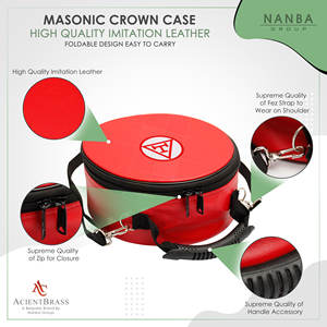 Étui en cuir léger rouge de qualité supérieure pour casquette et chapeau de la Franc-Maçonnerie Royal Arch, avec fermeture éclair - Product Image 5