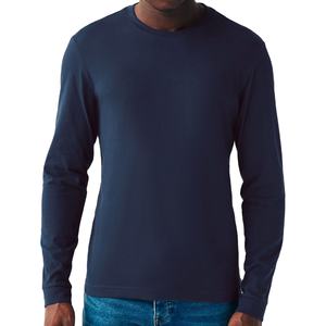 Camiseta de calidad profesional con cuello redondo, camiseta de manga larga lisa de alta calidad con logotipo personalizado, camiseta de manga larga de algodón 100% para hombre - Product Image 1