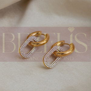 Pendientes colgantes de diamantes cultivados en laboratorio, hechos a mano, con oro blanco, diseñados para la noche, como regalo para mujeres y para uso diario. - Product Image 5
