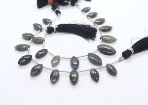 Flashy Labradorite Smooth Marquise Cut Side Drill Gemstone <b>Beads</b> 7x14-8x16MM Natural Labradorite Fancy Shape <b>Beads</b> 5Inch Jewelry - Product Image 2