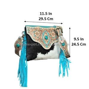 Sac bandoulière en cuir de vachette véritable fait main, à franges, motif designer, nouvelle collection, idéal pour femme – Vente flash premium - Product Image 2