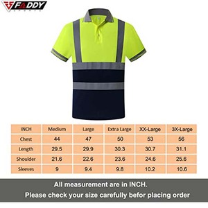 Polo de sécurité haute visibilité réfléchissant, respirant, séchage rapide, uniforme de travail, vêtements de chantier, travaux routiers, t-shirt haute visibilité pour hommes - Product Image 6