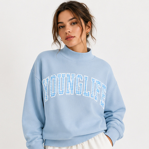 Sudadera de Cuello Alto Younglife Roja, Estilo Oversize, Informal, de Punto, con Estampado de Letras en la Parte Delantera, Unisex, Estilo Otoñal - Product Image 5