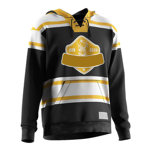 Custom Logo Latest Design Ice Hockey <b>Pullover</b> Hoodies Sublimation Embroidered Blank Hockey Hoodie - Product Image 1