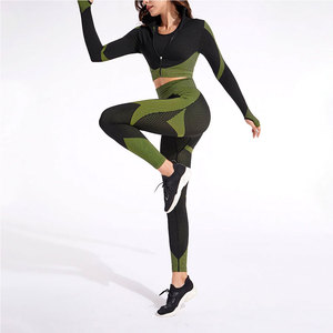 Fitness Clothing Women Gym Clothes Kit Sweat Suit Butt Lift Women Long Sleeve 4 Piece Yoga Sets - Product Image 1