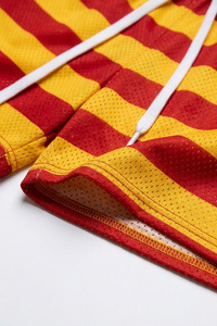 Men's Red And Yellow Striped Board <b>Shorts</b> Drawstring Casual Breathable Polyester <b>Mesh</b> <b>Short</b> <b>Shorts</b> Mid Waist - Product Image 5