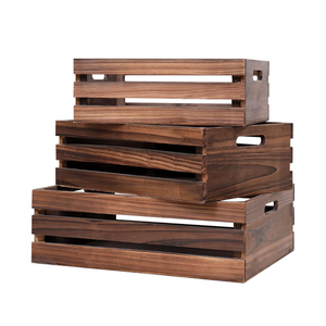 Farmhouse Large Size Wooden <b>Crate</b> <b>Box</b> for Storage Handmade Set 3 Wooden Boxes for Display from Vietnam - Product Image 3