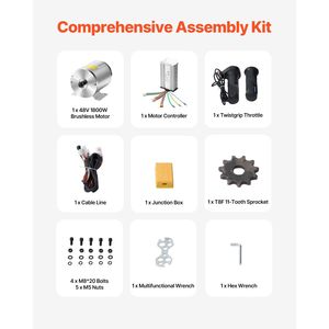 Kit de Motor Eléctrico sin Escobillas de CC de 1800W, 48V, 4500rpm, Controlador de Velocidad, Kit de Empuñadura de Acelerador Mejorado para Go Karts, Bicicletas Eléctricas - Product Image 5