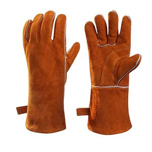 Gants de travail en cuir respirants et résistants à la chaleur avec logo personnalisé pour l'hiver, protection contre les brûlures, pour la soudure - Product Image 5