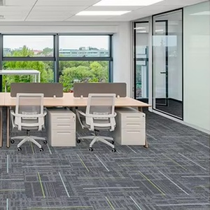 Modern Loop Pile Puzzle Pattern Square Carpet Tiles 50x50cm Non-Slip for Hotel - Product Image 1