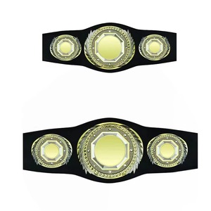 Cinturón de exhibición de cuero estilo lucha libre, ajustable, con placa metálica, para adultos, coleccionable, diseño de cinturón de premio - Product Image 1