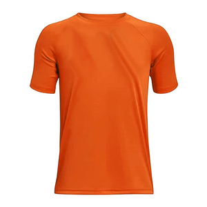 T-shirt décontracté pour homme, bleu uni, à séchage rapide, manches courtes, coupe classique, col rond, en polyester, idéal pour l'été – Vente en gros - Product Image 2