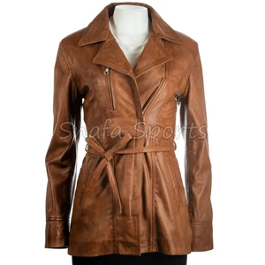 Women Trendy <b>Leather</b> <b>Long</b> <b>Jacket</b> Stylish Short Slim Fit Biker Coat Modern Winter Fashion Outerwear <b>Jacket</b> for Ladies - Product Image 6