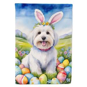Coton De Tulear Chasse Aux Oeufs De Pâques Drapeau De Jardin Multicolore Boîte Aux Lettres Décorative Bannière De Cour pour Patio Oeuvre Fleur Cour Pelouse Signe - Product Image 1