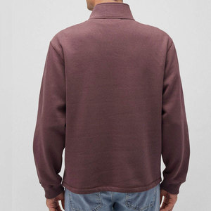 Sudadera de cuello alto con cremallera de 1/4 para hombre, 100% algodón, transpirable, para gimnasio y fitness, negra, lavada a la piedra, 200g, forro polar, personalizada, para entrenamiento al aire libre, venta al por mayor - Product Image 3