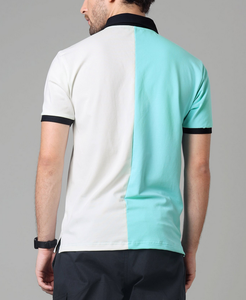 Men's <b>Polo</b> Casual Short Sleeve Color-Blocked <b>3</b> Button Plate Lapel Collar 100% Cotton Durable High Elasticity Summer Golf T-<b>Shirt</b> - Product Image 3