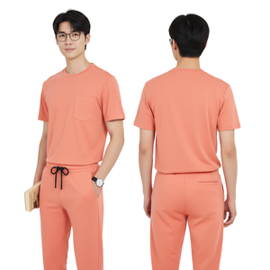 Conjunto de Uniformes Médicos Unisex, Camiseta de Manga Corta y Pantalones Jogger, Tela de Algodón/Spandex que Absorbe la Humedad, para Hospitales y Centros de Salud - Product Image 1