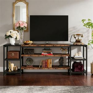 Mobile TV dal Design Industriale con Espositore Unico e Scaffale Portaoggetti - Product Image 4