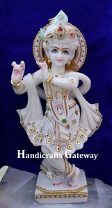 Statue de marbré, seigneur Krishna makporte - Product Image 6