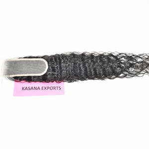 Extensions de cheveux humains pour femmes noires, 100% indiens non traités, closure 2*6, double trame machine, Deep Wave, vente en gros, sans traitement - Product Image 3