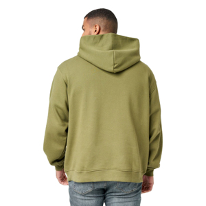 Sweat à capuche en molleton épais de haute qualité pour homme, coupe décontractée à épaules tombantes, logo frontal, coupe classique pour l'hiver à prix avantageux - Product Image 2