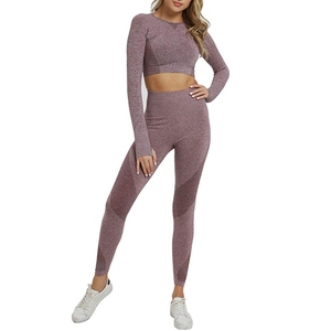 Ropa Deportiva y Activa para Mujer, Conjunto de Yoga de 2 Piezas, Transpirable y Ligero, Top de Manga Larga y Leggings - Product Image 6