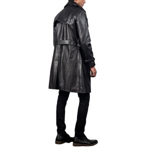 Abrigo de Cuero Largo para Hombre, Estilo Trench, Moda al por Mayor, Ropa de Invierno 2026, Hecho a Medida, Alta Calidad, Corte Ajustado, Bolsillos Laterales - Product Image 3