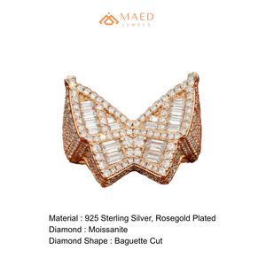 Moissanite <b>Ring</b> <b>Mens</b> Luxury Crown Statement <b>Ring</b> Baguette Stone Fashion Jewelry Gift <b>for</b> <b>Men</b> Premium Everyday Style - Product Image 6