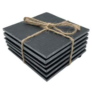 Ensemble d'assiettes en ardoise noire naturelle personnalisées en gros, écologiques, rondes, pour servir, sans danger pour les aliments, avec un motif unique - Product Image 3