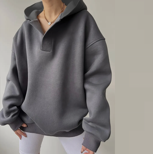 Sweat-shirts oversize pour femmes, personnalisés, 100% coton, en tissu éponge épais, écologiques, lavés et usés, pour le printemps et l'été - Product Image 2