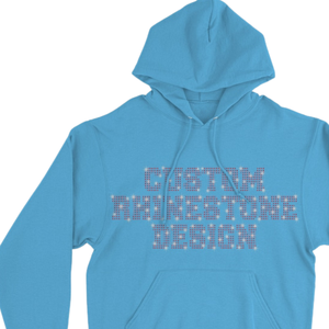 Sudadera con Capucha Azul para Hombre con Pedrería y Texto, de Algodón y Forro Polar, con Logotipo Personalizado, Estilo Urbano, Venta al por Mayor - Product Image 5