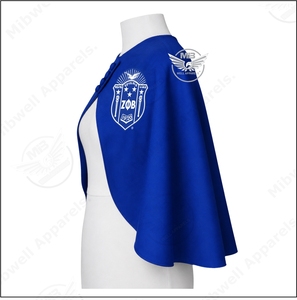 เสื้อคลุมผู้หญิงแบบสั่งทำพิเศษ สีน้ำเงิน ทรงไม่สมมาตร เป็นมิตรต่อสิ่งแวดล้อม พร้อมผ้าคลุมไหล่ขนสัตว์วินเทจ แต่งกระดุม ลายเรียบ สำหรับใส่ในชีวิตประจำวัน - Product Image 3
